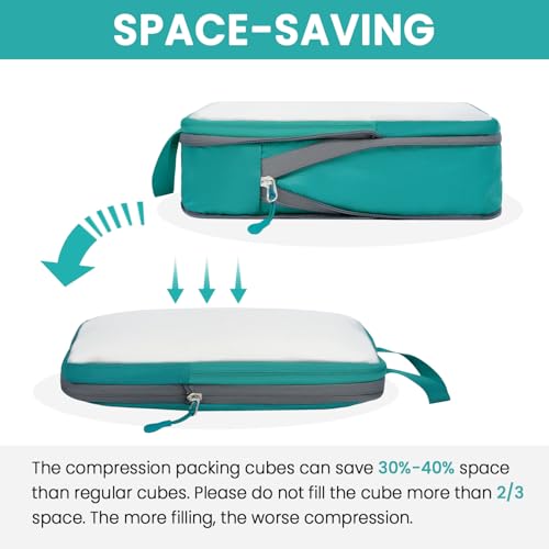 Image of BAGAIL 6 Set Ultralight Compression Packing Cubes Packing Organizer for Travel Accessories Luggage Suitcase Backpack
