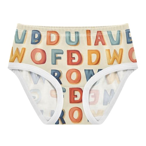 【K-girls】 ZZKKO Cute Colorful Letters Girls Underwear Toddler Panties