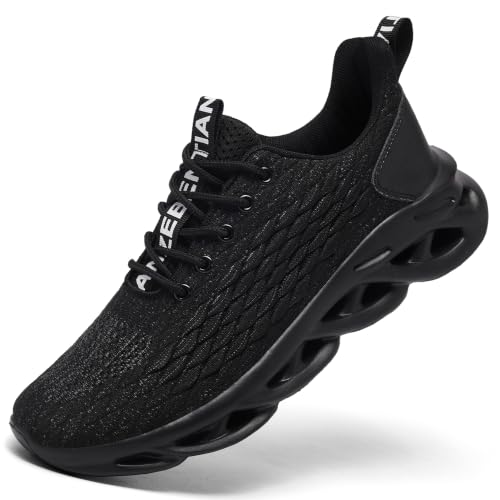 Women's Running Shoes Lightweight Sneakers for Women, Breathable Working Shoes with Cloud Cushion Sole, Comfortable Athletic Tennis Shoes for Gym, Travel, Workout and Daily Wear Black 9