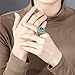 CKHAO Women Ring - Big Size Antique Gold Plated Turkish Style Green Gemstone Vintage Ring Women Jewelry 0769GREEN (10)