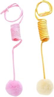 Hohopeti 2 Pçs Brinquedo De Gato De Estimação Brinquedos De Corda De Gato Pom Pom Brinquedos De Gato Brinquedos De Gato Pendurado Bolas De Gato Brinquedos Para Gatos Internos Molas De