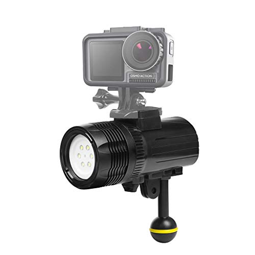 DOGZI Linterna de Buceo antorcha luz para dji OSMO Action Cámara 60m 1000LM Impermeables Profesionales (A)