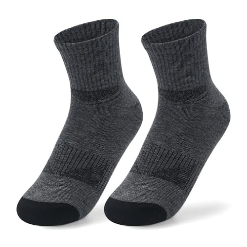 6 Pairs Men's Ankle Socks, Cushioned Athletic Running Socks - Breathable, Moisture-Wicking with Reinforced Heel & Toe (Black/White/grey)(one size 8-14)3