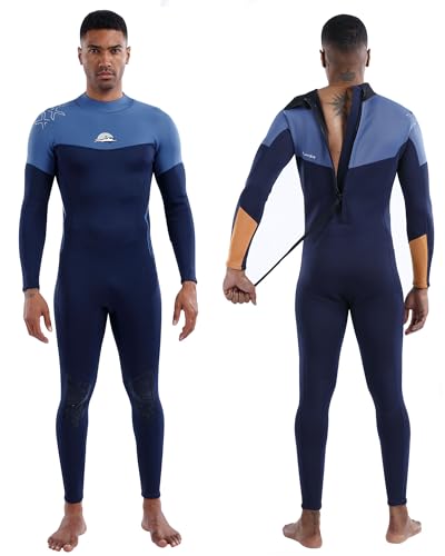 XUKER Wetsuit for Men 2mm, Neoprene Wet Suits Back Zip in Cold Water Full Body Dive Suit for Water Sports