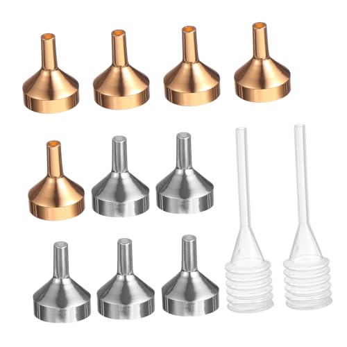 DECHOUS Small Metal Funnel Kitchen Funnels Small Funnel for Filling Bottles Dropper Funnels Small Kitchen Funnel Perfume Spice Funnels for Transferring Liquid Sucker Mini