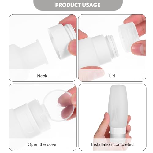 Image of Healeved 4 Oz Silicone Travel Bottles for Toiletries Set of 4 Leak Proof Refillable Squeeze Bottles Portable Containers for Shampoo Conditioner Lotion