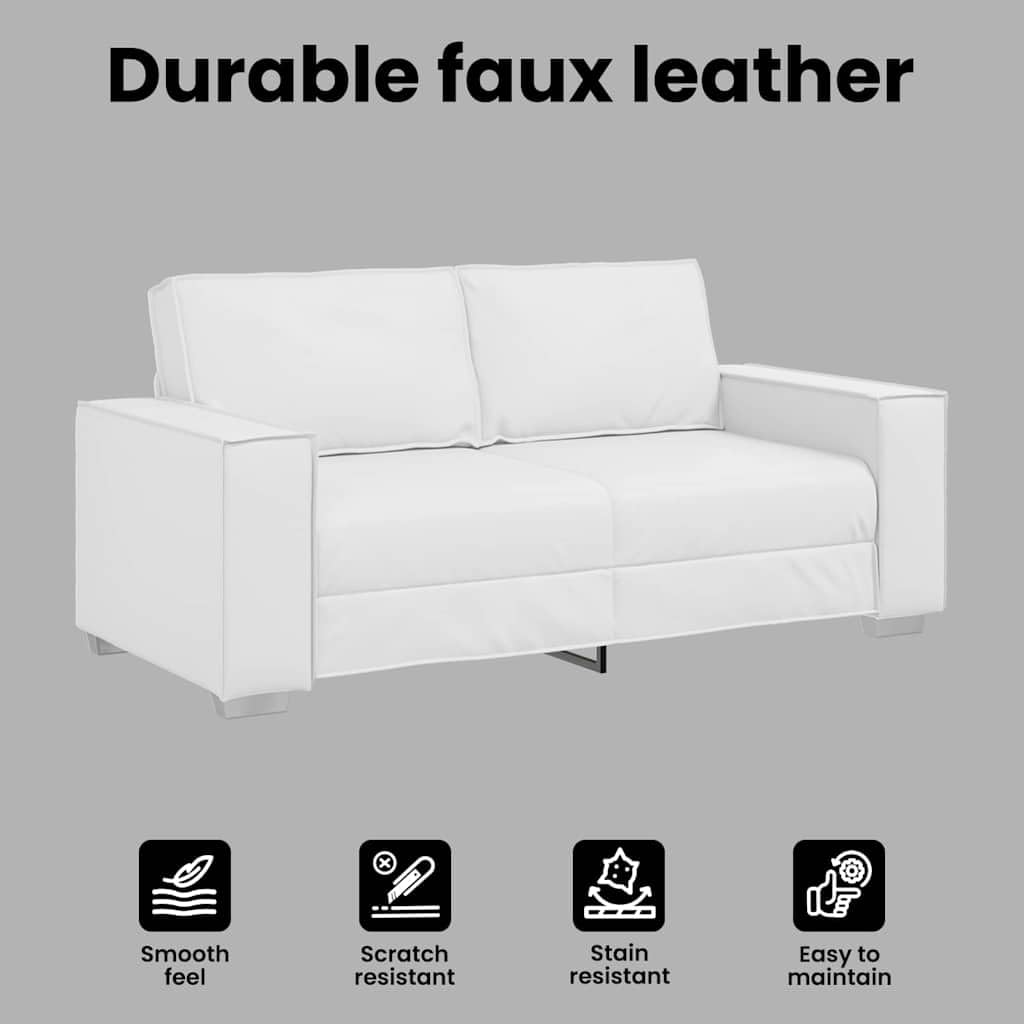 vidaXL Sofa dwuosobowa Biały 180 cm Skóra ekologiczna | Elegancki i nowoczesny wygląd, który pasuje do każdego wnętrza, Zapewnia idealną przestrzeń do relaksu,