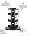 Aduro Surge Protector Power Tower 11 Outlets with 2 USB Ports Family Multi Charging Station with Smart Charge Tech for iPhone, iPad, Galaxy & All Devices (Black)
