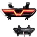 iJDMTOY Smoked Lens LED Rear Foglamp Compatible With 2015-2017 Ford Mustang, Full Red LED Tail Light Assembly Functions as Reverse Light & Rear Fog Light