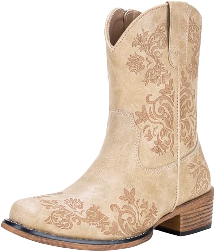 Jeossy Square Toe Ankle Western Booties