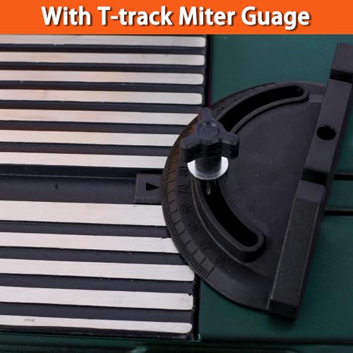 Electric Benchtop Router Table 34 in. x 13.5 in, Universal Benchtop Router Tables Top with Steel Stand, Adjustable Fence, Safety Guard & Miter Gauge for Woodworking, Craftsman Tool (Green) - Image 3