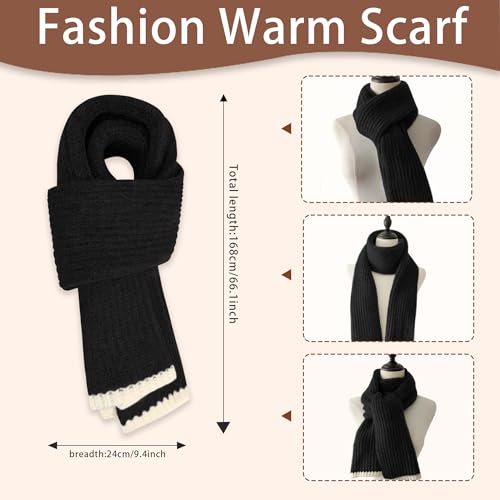 Winter Hat Scarf Gloves Set for Women Men, Warm Fleece Beanie Touchscreen Glove Thermal Scarves for Cold Weather U-SY-L14