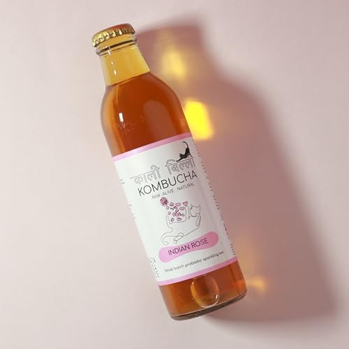 Image of KAALI BILLI Kombucha Indian Rose | Naturally Brewed Fermented Tea Drink with Floral Notes | Refreshing Beverage for Everyday Consumption | 250 ml Pack of 4