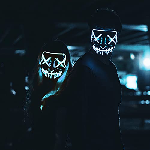 Original Cup | Masker met LED-verlichting | The Purge American Nightmare | Premium kwaliteit | Stijf kunststof | 3 modi | Neon masker | Halloween - Image 5