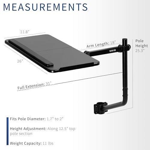 Vivo MOUNT-KB08C Office Chair Mounted 26 X 12 Inch Keyboard And Mouse Tray, Ergonomic Tilt thumb #2