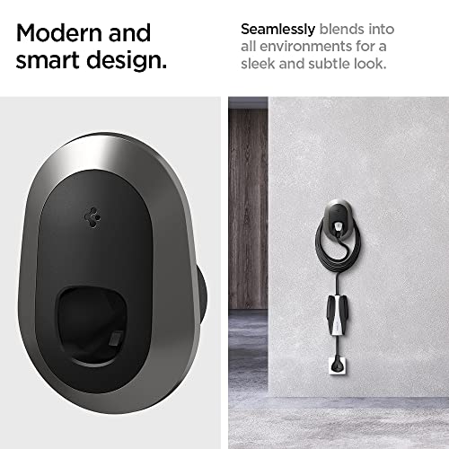 Image of Spigen Bespoke All-in-One Cable Organizer Wall Mount - Dark Silver | Designed for All Tesla Mobile Charger Cable [Model 3 /Y /YL /X /S 2026 /2025 /2024 /2023 /2022]