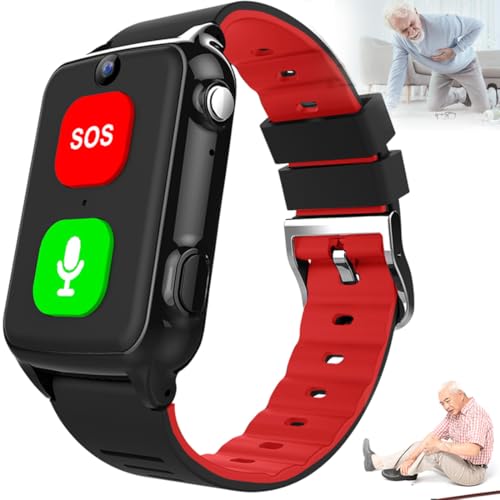 Wsexyy Emergency Call Bracelet for Elderly, GPS Positioning Watch with Camera, Waterproof 4G Voice Call, SOS Rescue, Heart Rate Measurement, for Alzheimer, Dementia