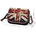 Leather Crossbody Bags for Women Vintage Union Jack British Flag Shoulder Bag with Adjustable Strap And Zipper Closure, Clutch Tote Hobo Handbags