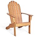Giantex Adirondack Chair Acacia Wood Outdoor Chairs with 350 lbs Weight Capacity, Weather Resistant Lounge Armchair for Yard, Patio, Garden, Poolside, Balcony, Deck Fire Pit Chairs, Natural