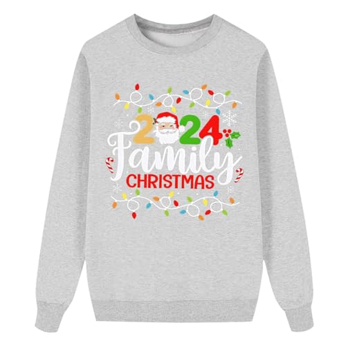 Disfraces navideños con capucha familiar con estampado de dibujos animados de Papá Noel, sin gorro, manga larga, moda de invierno, sudadera con capucha para vacaciones, traje familiar estilo mamá