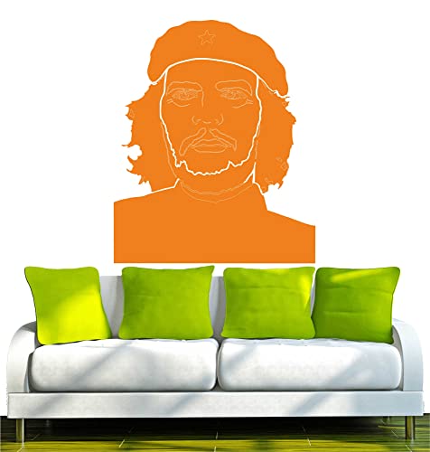 INDIGOS UG Vinilo Decorativo para Pared w297 Che Guevara, Retrato, Cabeza 120x100 cm Naranja, 120x8x100 cm