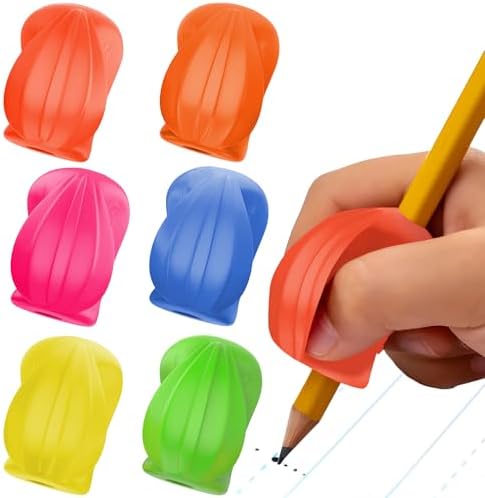 The Pencil Grip Pencil Grips, The Crossover Grip, Ergonomic Writing Aid For Righties And Lefties, Colorful Pencil Grippers, Assorted Neon Colors, 6 Count - (TPG-18006)