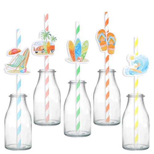 Pitillos de papel para fiesta temática surf 50 piezas miniatura 1