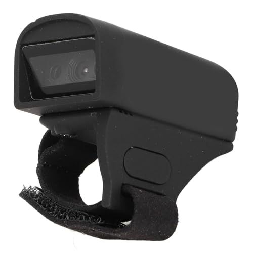 Yanmis 1D 2D Barcode Scanner 2.4g Herramienta de Escaneo de Código de Barras de Dedo Rojo LED Inalámbrico CCD para Gestión de Ropa Expresa, Lector Portátil, Batería Incorporada