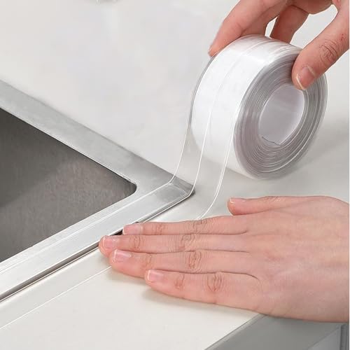 White Caulk Tape Waterproof Self Adhesive, Peel &amp; Stick Caulking Strip