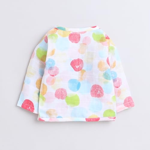 Image of POLKA TOTS 100% Organic Muslin Jhabla for Baby Boys & Girls | Unisex Half Sleeves Front Open Vest for Infants | Ultra-Soft, Breathable & Lightweight Summer Jabla Set | Regular Fit (Pack of 3)