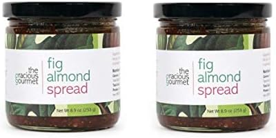 Fig Almond Spread Gourmet Jam by The Gracious Gourmet (2 pack), red
