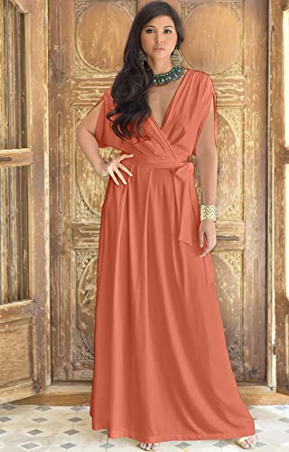 Image of KOH KOH Womens Long Sleeveless Halter Bridesmaid Wedding Guest Maxi Dress