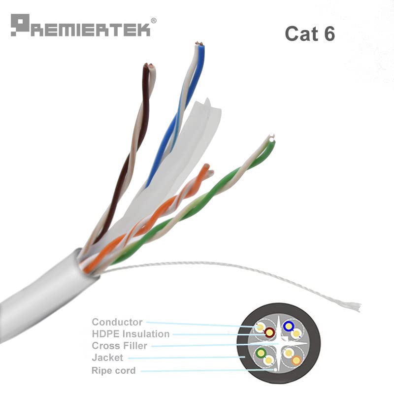 Premiertek Cable de Red CAT6 UTP 1000Ft Gris miniatura 3
