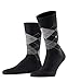 Produktbild Burlington Herren Edinburgh Socken Wolle Schwarz Grau viele weitere Farben verstärkte Herrensocken mit Muster atmungsaktiv kariert mit Argyle 1 Paar