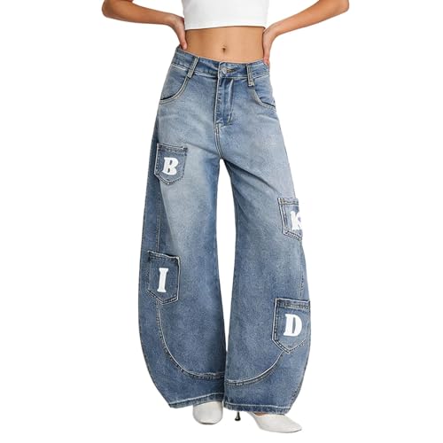 Jean ample évasé délavé idéal pour un look décontracté de week-end