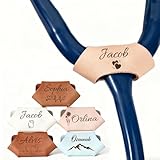 Personalisiertes Stethoskop Namensschild - Gravur gravierte ID-Marken - Individuelles für Mediziner Tierärzte, medizinische Assistenten, Geschenke zur Krankenschwes (Leder)