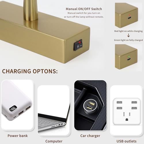 Image of Joosenhouse Battery Operated Picture Light Wireless Gallery Light with Remote Control Rechargeable Wall Lights Brass 15.35 inch Dimmable and Timed Off Wall Sconce Light