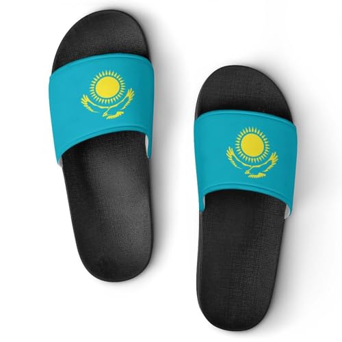 Kazakhstan Kazakh Flag Men's Bathroom Slippers Shower Indoor Home Beach Outdoor Shoes for Women
