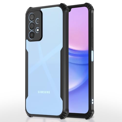 Image of Pikkme Back Cover for Samsung Galaxy A23 4G / A23 5G | Ultra Hyrbid | Full Camera Protection | Raised Edge |Crystal Clear Transparent Bumper Case (Black)