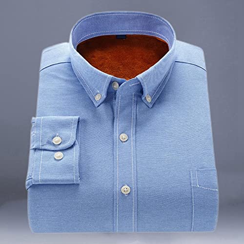 Chemise décontractée hommes mode bureau et sorties hiver bleu rétro