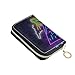 Produktbild CardHolderZipperWallet Space Leuchtreklame UFO Retro Neon DebitCardHolder Pu Leder Reißverschluss Kompakte Größe WomensCreditCardHolderWallet Für Frauen Damen Mädchen Minimalist Akkordeon Brieftasch