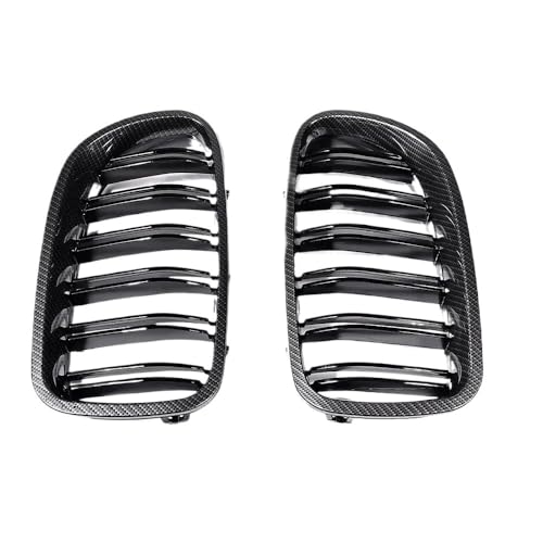Grille calandre noire brillante pour BMW Série 5 F10 F11 F18 de 2010 à 2017 double lattes