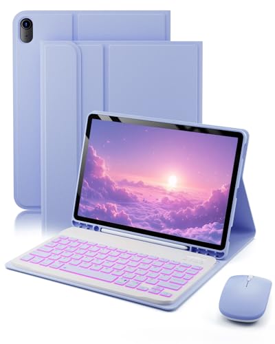 TUNKARMOR �}�W�b�N�L�[�{�[�h�P�[�X iPad Air 11�C���` 6th (M3-2025, M2-2024) & iPad Air 5th 4th (M1-2022, A14-2020) Gen�P�[�X �o�b�N���C�g�L�[�{�[�h�t�� �}�E�X�t���y��