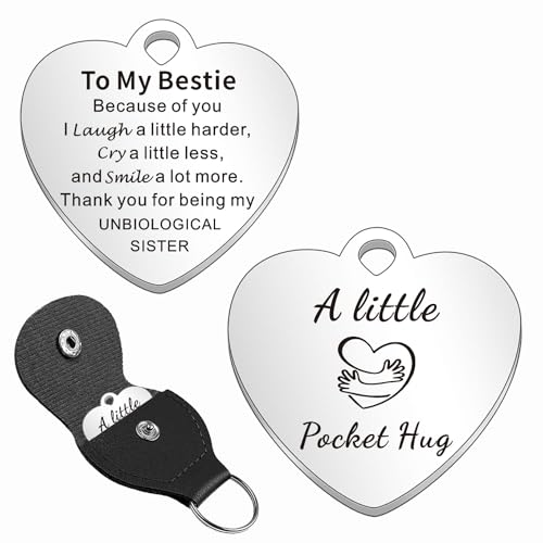 WTOPP to My Bestie Gifts,Thank You for Being My Unbiological Sister Pocket Hug Gifts,Keyring Gifts for Best Friends, Sentimental Gift for Unbiological Sisters,Friendship Keepsake