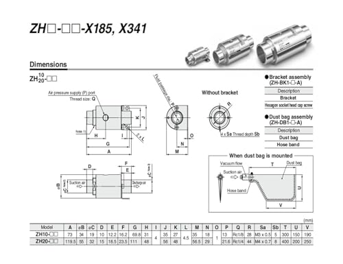 Générateur de vide ZH20 buse haute dépression série LT16A LT19A