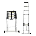 Telescoping Extension Ladder 12.5FT - Durable Aluminum, 330lbs Capacity, Ideal for Roofs, RVs, Campers, and Attics - Compact, Lightweight, Easy to Store