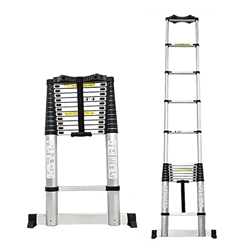 Aluminum Telescoping Ladder 12.5FT for Roof, RV, Camper, Attic - 330lbs Capacity, Lightweight & Portable Extension Ladder, 3.8M Safe Climbing Tool