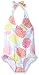 Gymboree Big Girls' White Halter Swimsuit With Pineapple Print