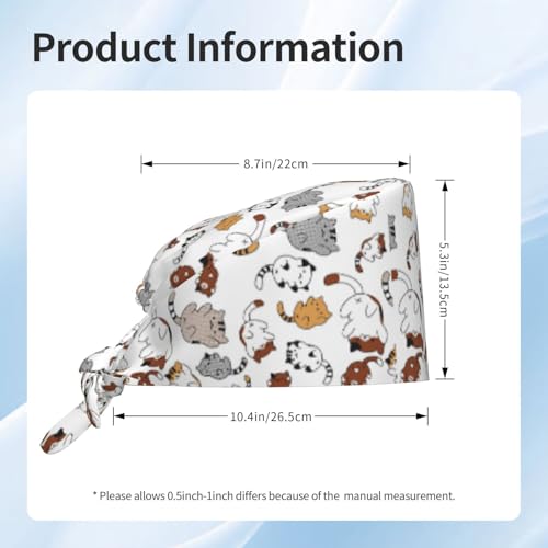 Image of Adjustable Working Cap Breathable Unisex Women Men Elastic Bandage Tie Back Hats Scrub Nursing Doctor Surgeon Cap