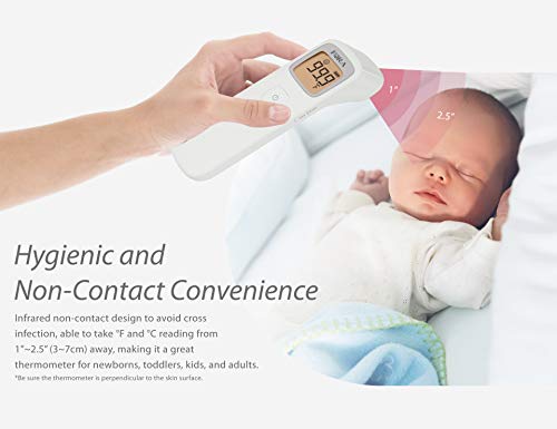 FORA IR42 Medical Grade Non-Contact Forehead Thermometer, Made in Taiwan. Fever Indicator for Baby and Adults. No Contact with LCD Display for Medical Offices, Hospitals - Thumbnail 6
